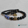 TCC™ Natural Matt Agate & Lapis Lazuli Om Buddha Bracelet